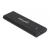 Manhattan M.2 NVMe SSD puzdro, USB-C konektor samica, 10 Gbit/s (USB 3.2 Gen2 alias USB 3.1), UASP kompatibilné, SuperSpeed+ USB, hliník, čierna, trojročná záruka