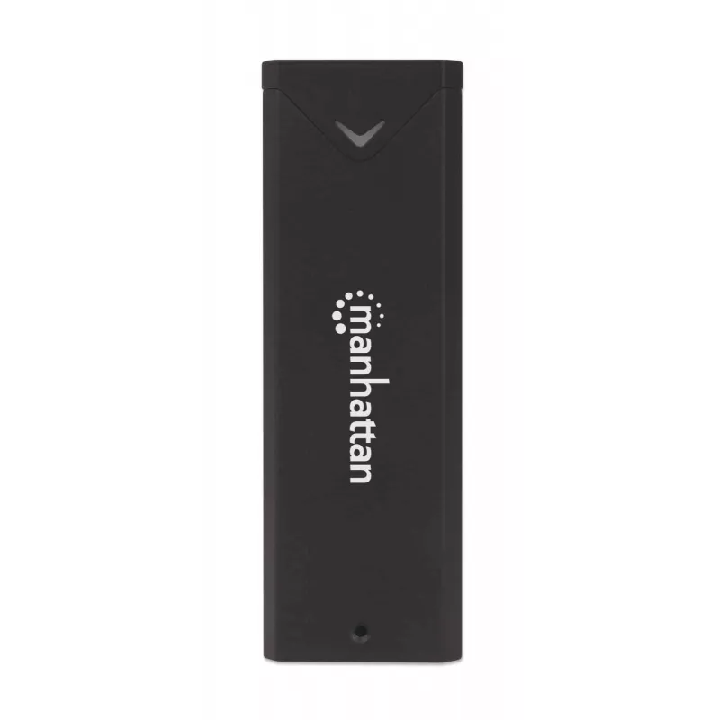 Manhattan M.2 NVMe SSD puzdro, USB-C konektor samica, 10 Gbit/s (USB 3.2 Gen2 alias USB 3.1), UASP kompatibilné, SuperSpeed+ USB, hliník, čierna, trojročná záruka
