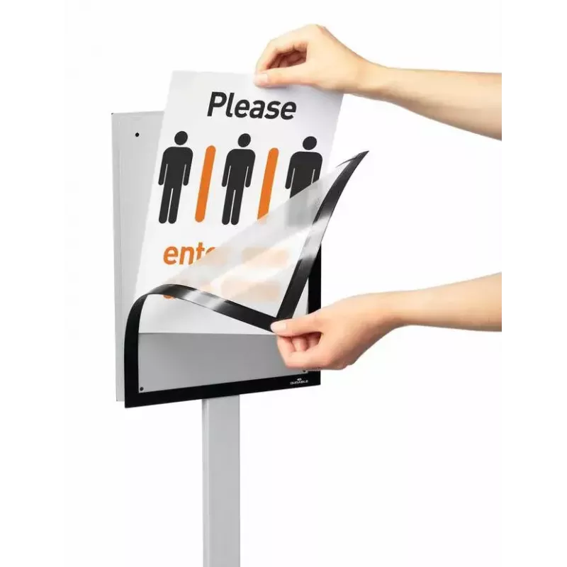 Infostojan Durable INFO STAND BASIC A4 kov plast sivá