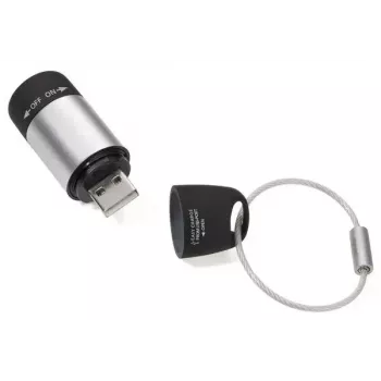 TROIKA ECO CHARGE kľúčenka baterka čierna sivá LED USB