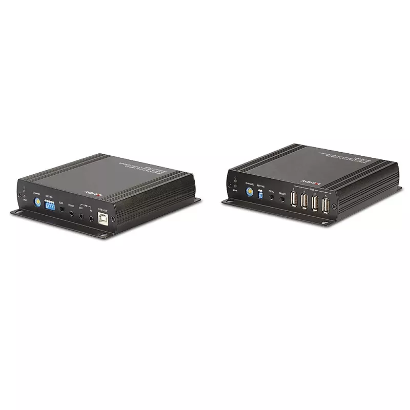 Lindy 140m Cat.6 DVI-D, USB, audio a RS-232 KVM extender