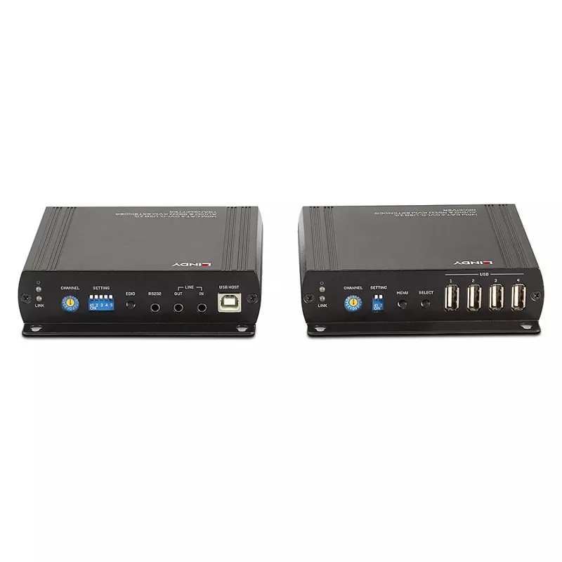 Lindy 140m Cat.6 DVI-D, USB, audio a RS-232 KVM extender