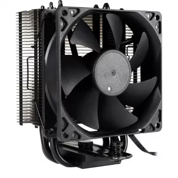 Vzduchový chladič INTER-TECH 4P90 Pro Bulk, 92 mm ventilátor, hydraulické ložisko, 12 V, podporuje AM5/AM4/AMD a viacero Intel socketov, čierny