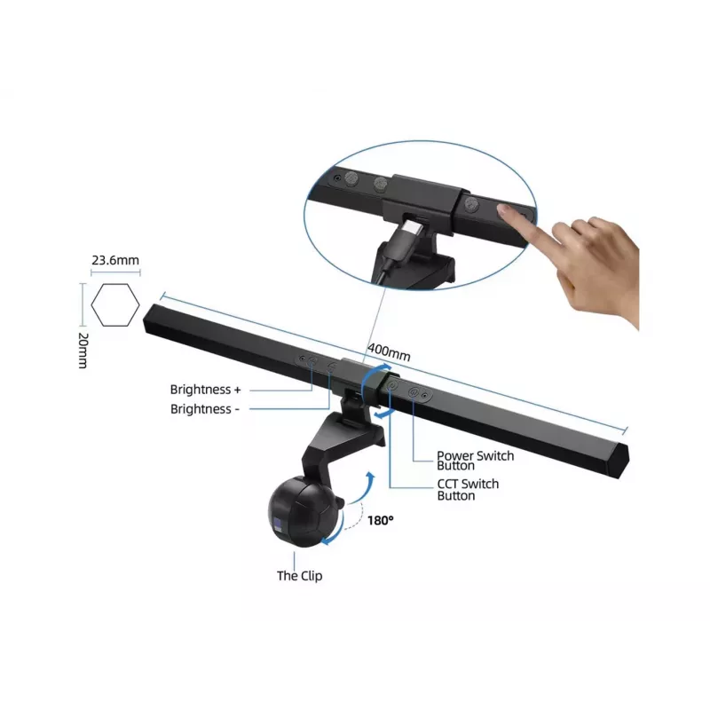 Equip monitor USB LED lampa s dotykovým ovládaním