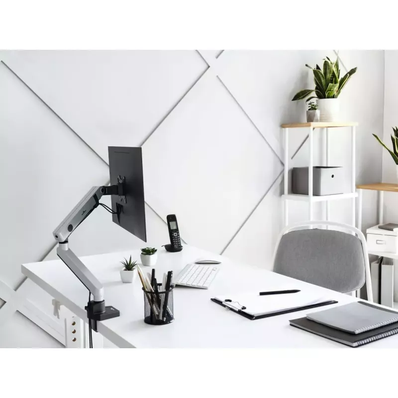 Durable SELECT PLUS držiak monitora 509623 s ramenom pre 1 monitor, stolový držiak, strieborný