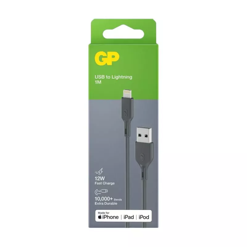 Kábel GP Batteries CL1N 1m Lightning na USB A 12W 2,4A