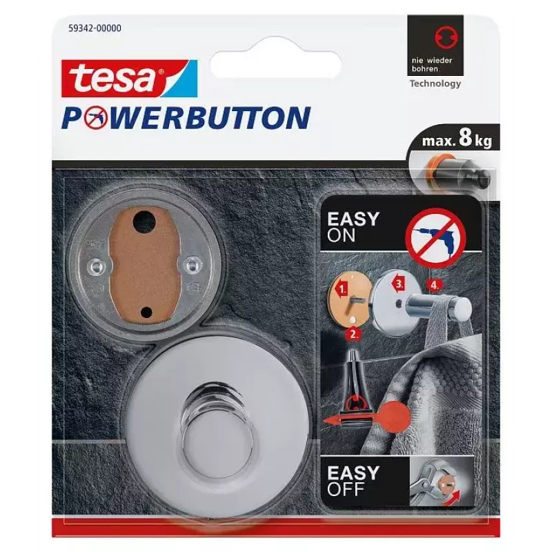 Háčik na uteráky TESA 59342 Indoor chróm 3 ks