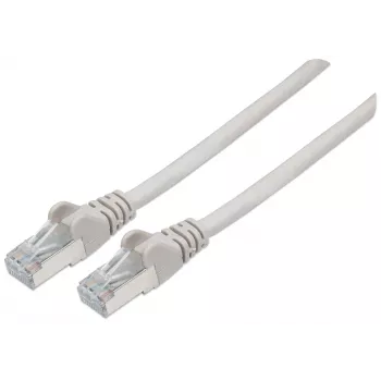 Intellinet sieťový patch kábel, Cat6A, 7,5m, sivá, meď, S/FTP, LSOH/LSZH, PVC, RJ45, pozlátené kontakty, ochrana proti zlomeniu, ochranná priechodka proti zlomeniu, doživotná záruka