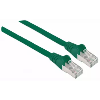 Intellinet sieťový patch kábel, Cat7 kábel/Cat6A konektor samec, 7,5 m, zelená, meď, S/FTP, LSOH/LSZH, PVC, RJ45, pozlátené kontakty, ochranná priechodka proti zlomeniu, ochrana priechodkou, doživotná záruka