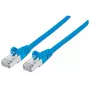 Intellinet sieťový patch kábel, Cat6A, 1 m, modrý, meď, S/FTP, LSOH / LSZH, PVC, RJ45, pozlátené kontakty, ochrana proti zlomeniu s aretačnou západkou, doživotná záruka