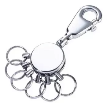 Krúžok na kľúče TROIKA PATENT strieborný mosadz 25 mm šírka 90 mm hĺbka