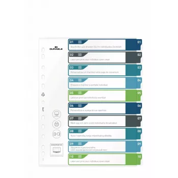 Čisté registre Durable 679527 viacfarebné polypropylén PP