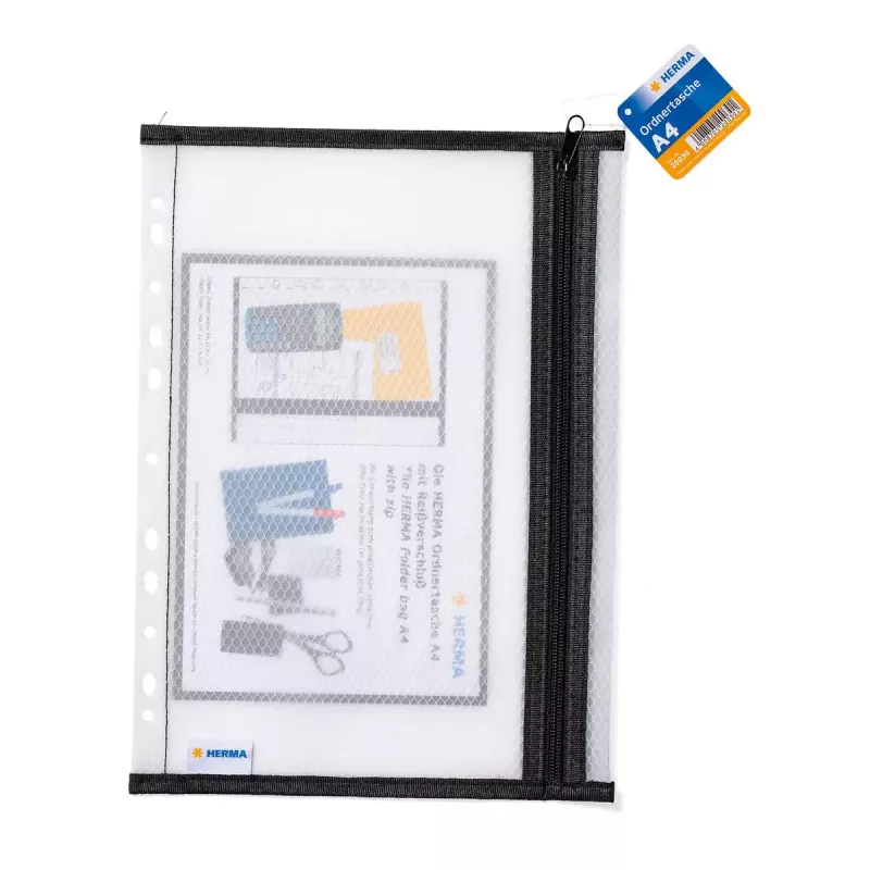 Priehľadná obálka HERMA A4 čierna EVA materiál 230x320 mm