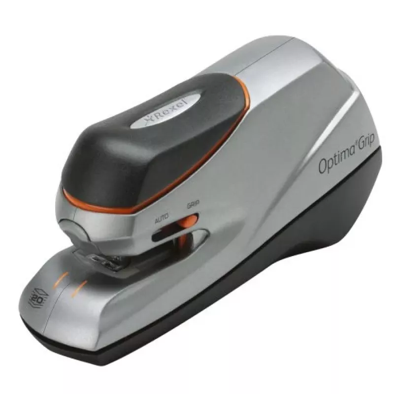 Rapid Optima GripE 2102349 elektrická zošívačka, 20 listov, hĺbka vkladania 26 mm, ABS/kov, biela/sivá/modrá