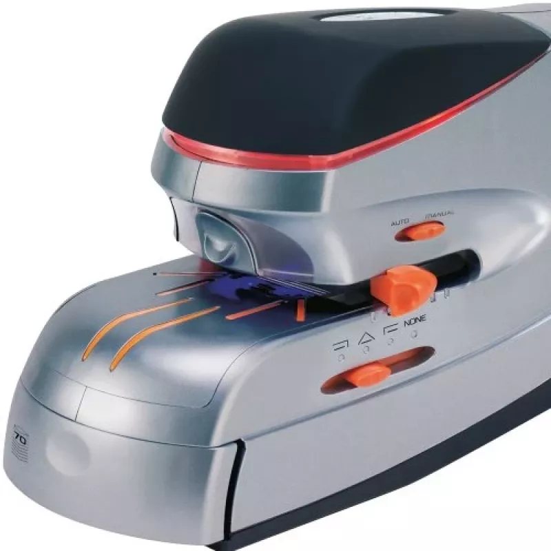 Rexel Optima 70 elektrická zošívačka, 70 listov, kov, čierna/strieborná/oranžová