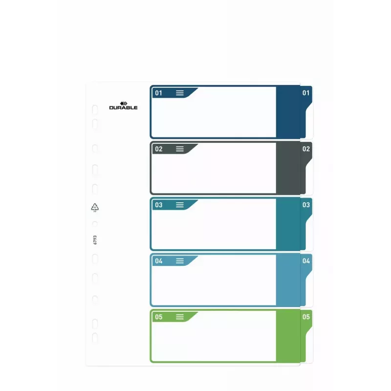 Čisté registre Durable 679327 polypropylén viacfarebné 30,5 x 24,5 cm