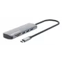 Manhattan USB-C dokovacia stanica/hub s čítačkou kariet, konektory (x7): Ethernet, HDMI, USB-A (x3) a USB-C (x2), s Power Delivery (PD) 100 W – vyžaduje externú USB-C nabíjačku (nie je súčasťou dodávky). Napájané cez USB (bez externého napájacieho zdroja), ak sa PD nepoužíva.