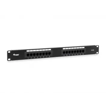 Equip 16-portový Cat.5e nechránený patch panel, čierny