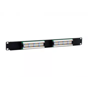 Equip 16-portový Cat.5e nechránený patch panel, čierny
