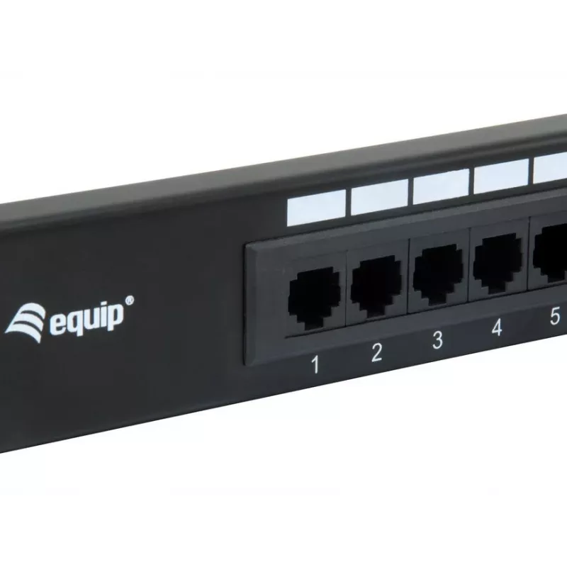 Equip 16-portový Cat.5e nechránený patch panel, čierny