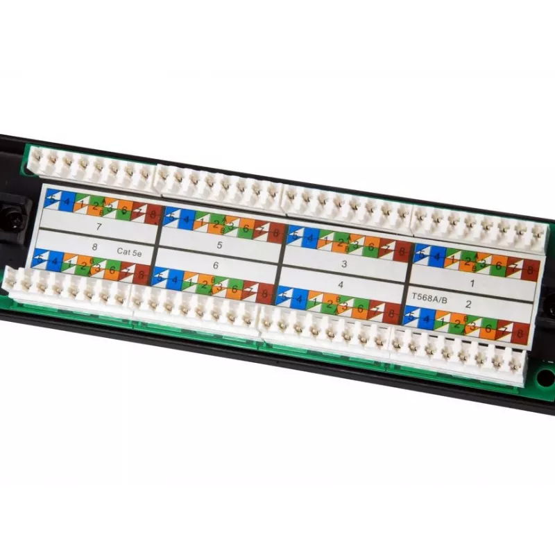 Equip 16-portový Cat.5e nechránený patch panel, čierny