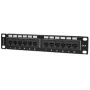 Intellinet patch panel, Cat6, 10 palcov, UTP, 1U, 12-portový, čierny