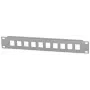 Intellinet patch panel, slepý kryt, 10 palcov, 1HE, 10-portový, sivý, racková montáž, 1HE, sivý