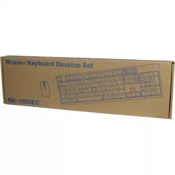Klávesnica Inter-Tech NK-1000EC myš súčasťou balenia kancelária USB QWERTY čierna