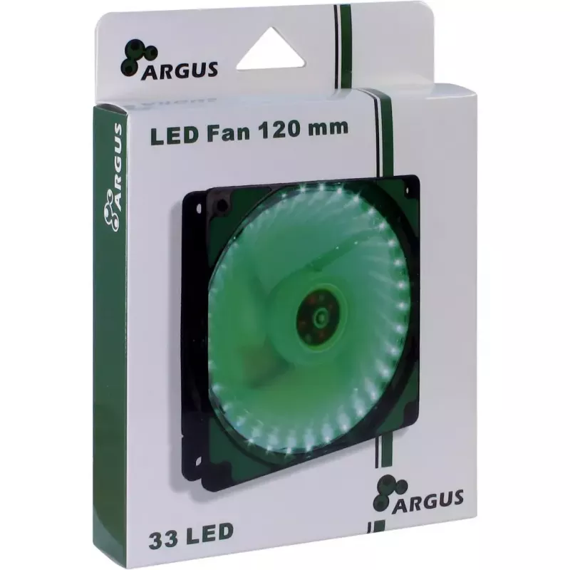 Ventilátor Inter-Tech L-12025 počítačový ventilátor skrine 12 cm čierny zelený