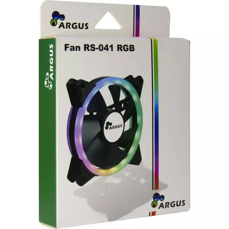 Ventilátor Inter-Tech RS-041 RGB 12 cm čierny