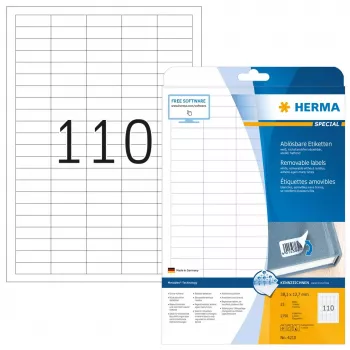 Samolepiace tlačové etikety HERMA odnímateľné etikety A4 38,1x12,7 mm
