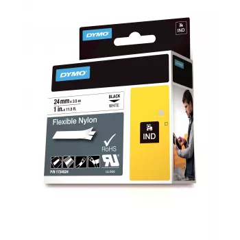 DYMO IND flexibilný nylon, čierna na bielu, viacfarebná, nylon, -10 - 80 °C, UL 969, DYMO