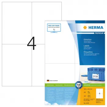Etikety HERMA Premium A4 105x148 mm biele papier matné 400 ks