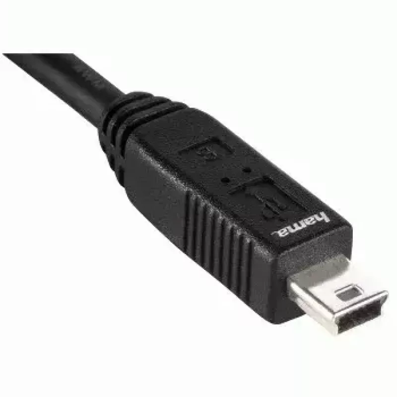 Hama USB 2.0 pripojovací kábel, 1,8 m USB kábel USB A na Mini-USB B čierny