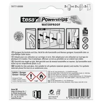 Vešiak na uteráky TESA 59777-00000 metallic interiérový 2 ks