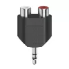 Hama 00205187 káblový adaptér 3,5mm na 2 x RCA čierna strieborná