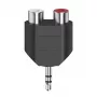 Hama 00205187 káblový adaptér 3,5mm na 2 x RCA čierny strieborný