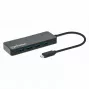 Manhattan USB-C dock/hub, konektory (x7): USB-A (x7), 5 Gbit/s (USB 3.2 Gen1, známy aj ako USB 3.0), externý napájací zdroj nie je potrebný, univerzálny pre všetky zariadenia, kábel 15 cm, SuperSpeed USB, čierna, trojročná záruka