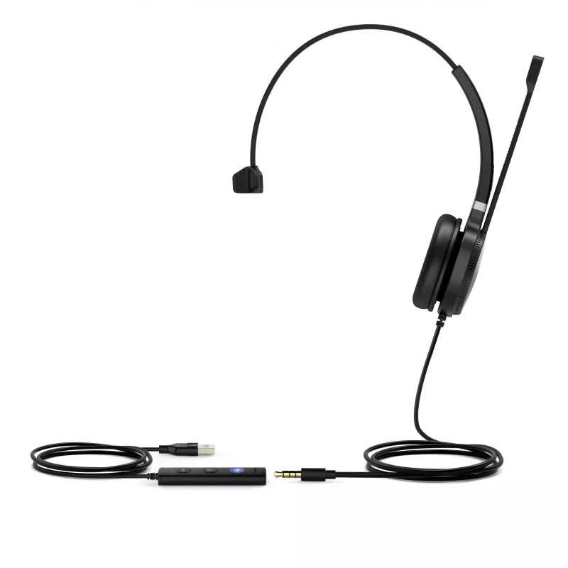 Yealink UH36 Mono Teams headset káblový head-band kancelária/call centrum USB Type-A čierna, strieborná