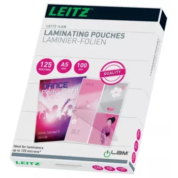 Leitz iLAM Premium Glossy A5 laminovacie fólie, 125 mikrónov, balenie 100 ks