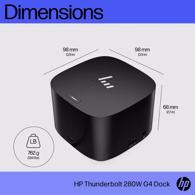 HP Thunderbolt Dock 280W G4 káblová dokovacia stanica Thunderbolt 4 čierna