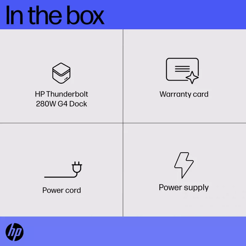 HP Thunderbolt Dock 280W G4 káblová dokovacia stanica Thunderbolt 4 čierna