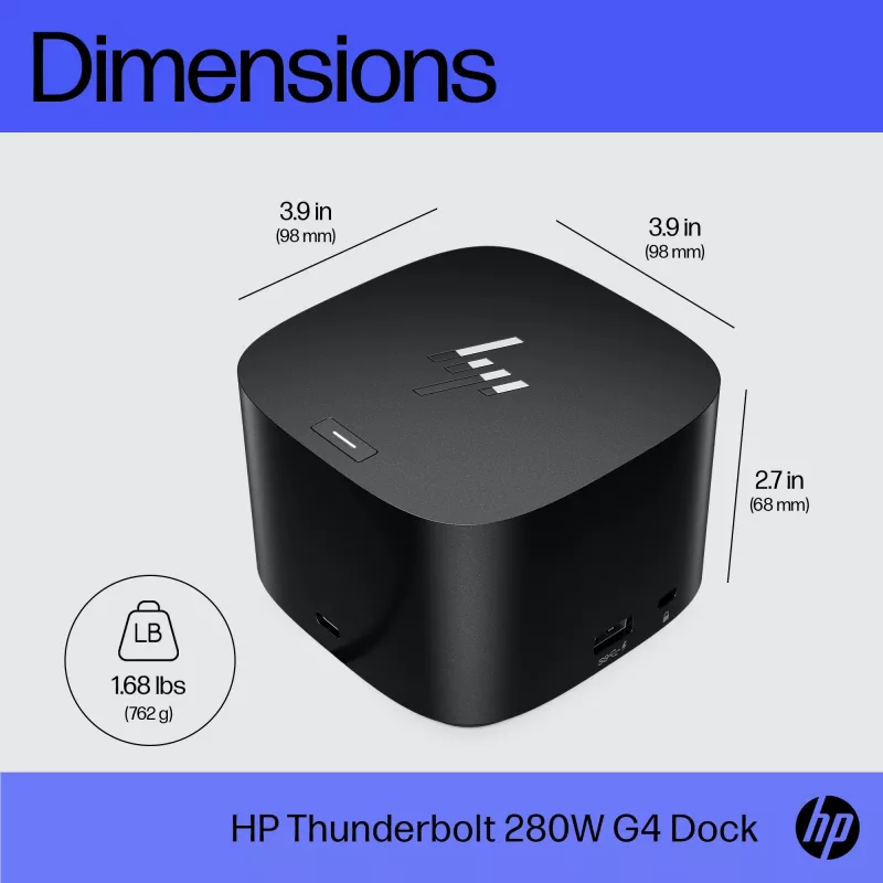 HP Thunderbolt Dock 280W G4 káblová dokovacia stanica Thunderbolt 4 čierna