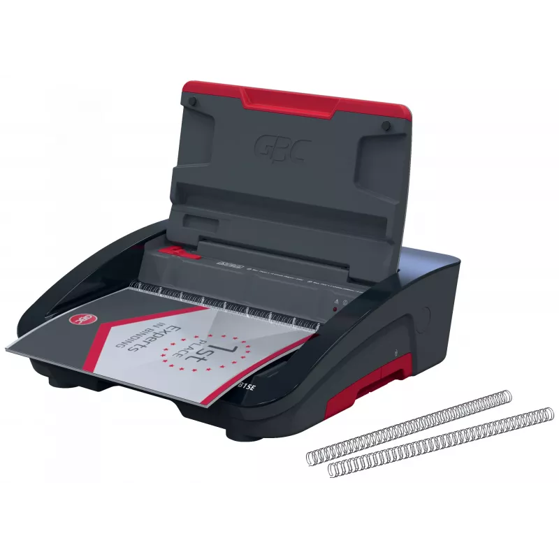 GBC WireBind® WB15E elektrický viazací stroj, drôtový viazací stroj, elektrický, 125 listov, čierna, červená
