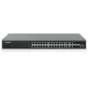Intellinet 24-portový Gigabit Ethernet PoE+ Web-Managed switch so 4 Gigabit Combo Base-T/SFP portami, IEEE 802.3at/af Power over Ethernet (PoE+/PoE) kompatibilný, 370 W, Endspan, 19 inch rackmount