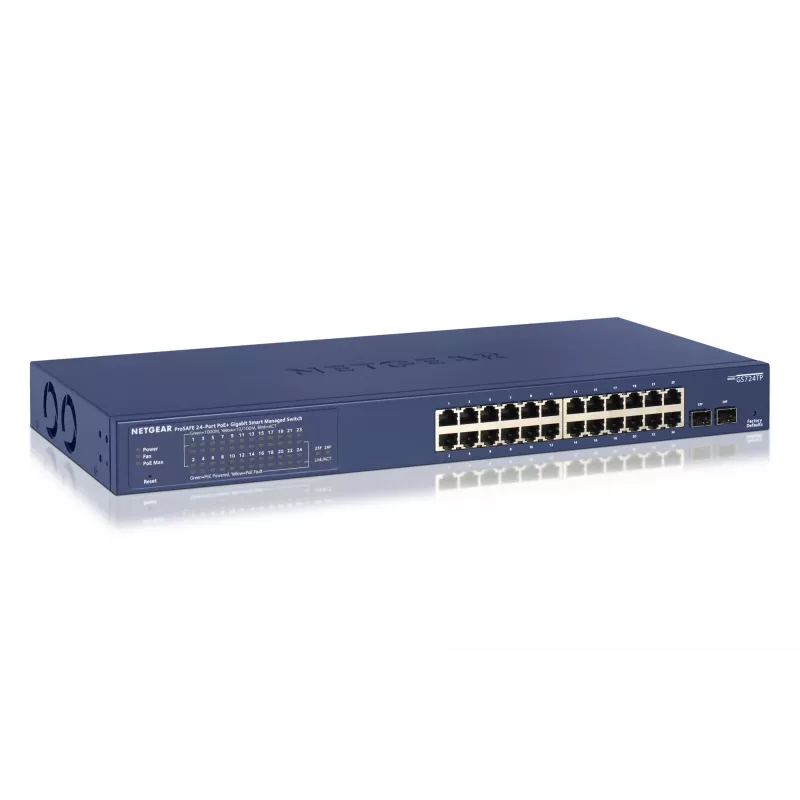 NETGEAR GS724TP managed L2/L3/L4 gigabit Ethernet (10/100/1000) Power over Ethernet (PoE) 1U čierna, sivá