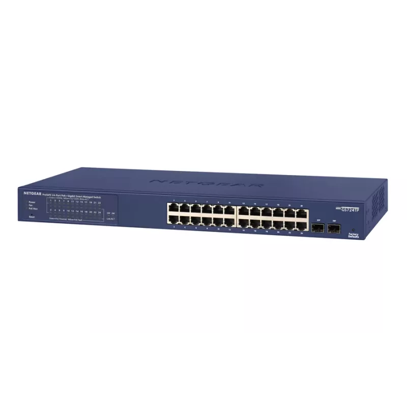 NETGEAR GS724TP managed L2/L3/L4 gigabit Ethernet (10/100/1000) Power over Ethernet (PoE) 1U čierna, sivá
