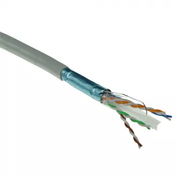 ACT Cat 6 F/UTP pevný inštalačný kábel, PVC, CPR eurotrieda ECA, 24 AWG, sivý, 500 metrov