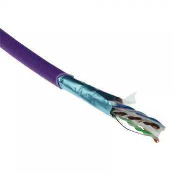 ACT Cat 6A F/UTP plný inštalačný kábel, LSZH, CPR eurotrieda ECA, 24 AWG, fialový, 500 metrov