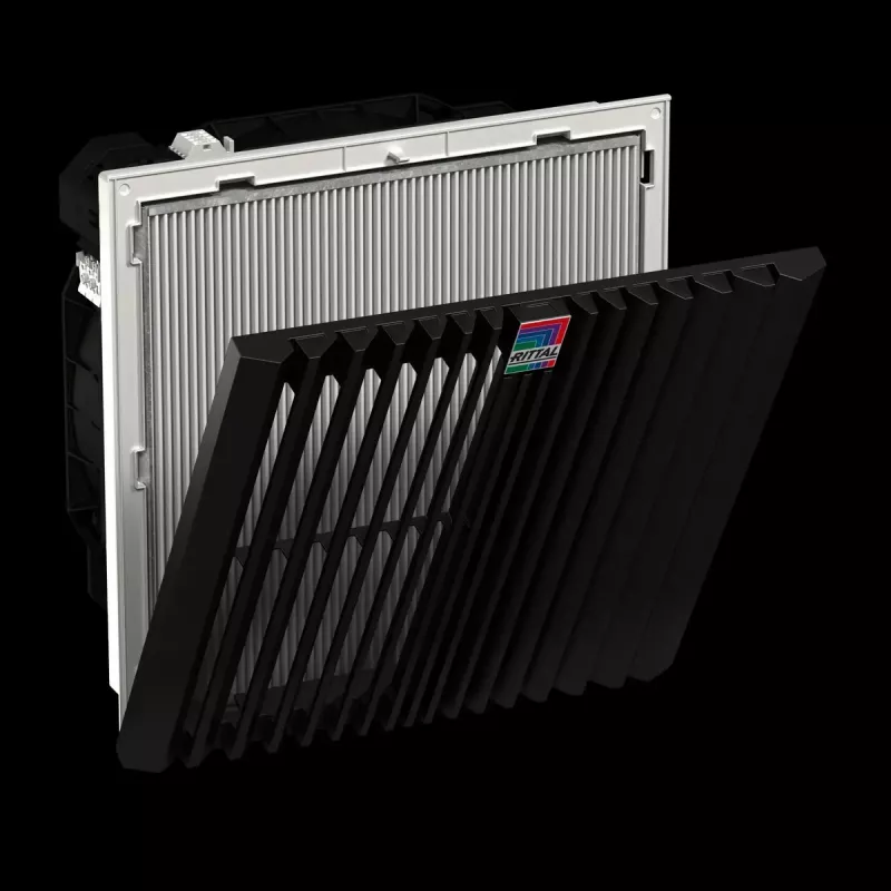 Racková ventilátorová jednotka Rittal 3244.900 — 1 ventilátor, 867 m³/h, plastové puzdro, sivá